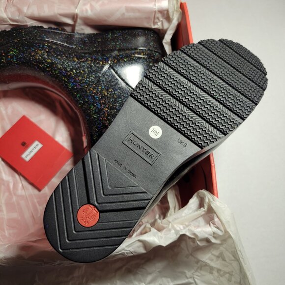 Hunter Women's PLAY™ Starcloud Glitter Short Rain Boots in Black - Picture 2 of 9